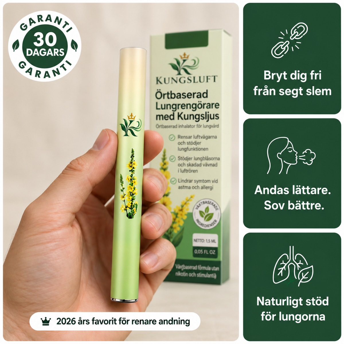 Kungsluft™ – Naturlig Örtinhalator